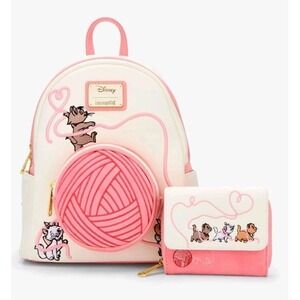 NWT Loungefly Disney The Aristocats Marie, Kittens & Yarn Backpack & WALLET Set!